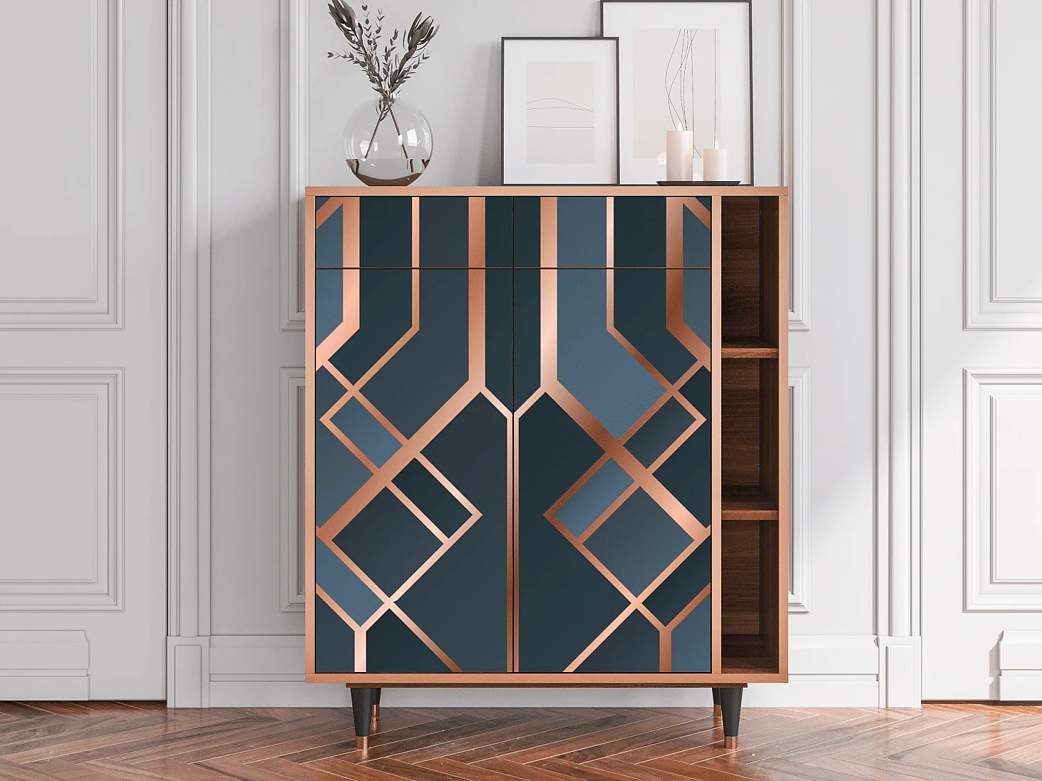 Kredens - 96х110х41 cm - BS6 - Ashy 1920', Orzech