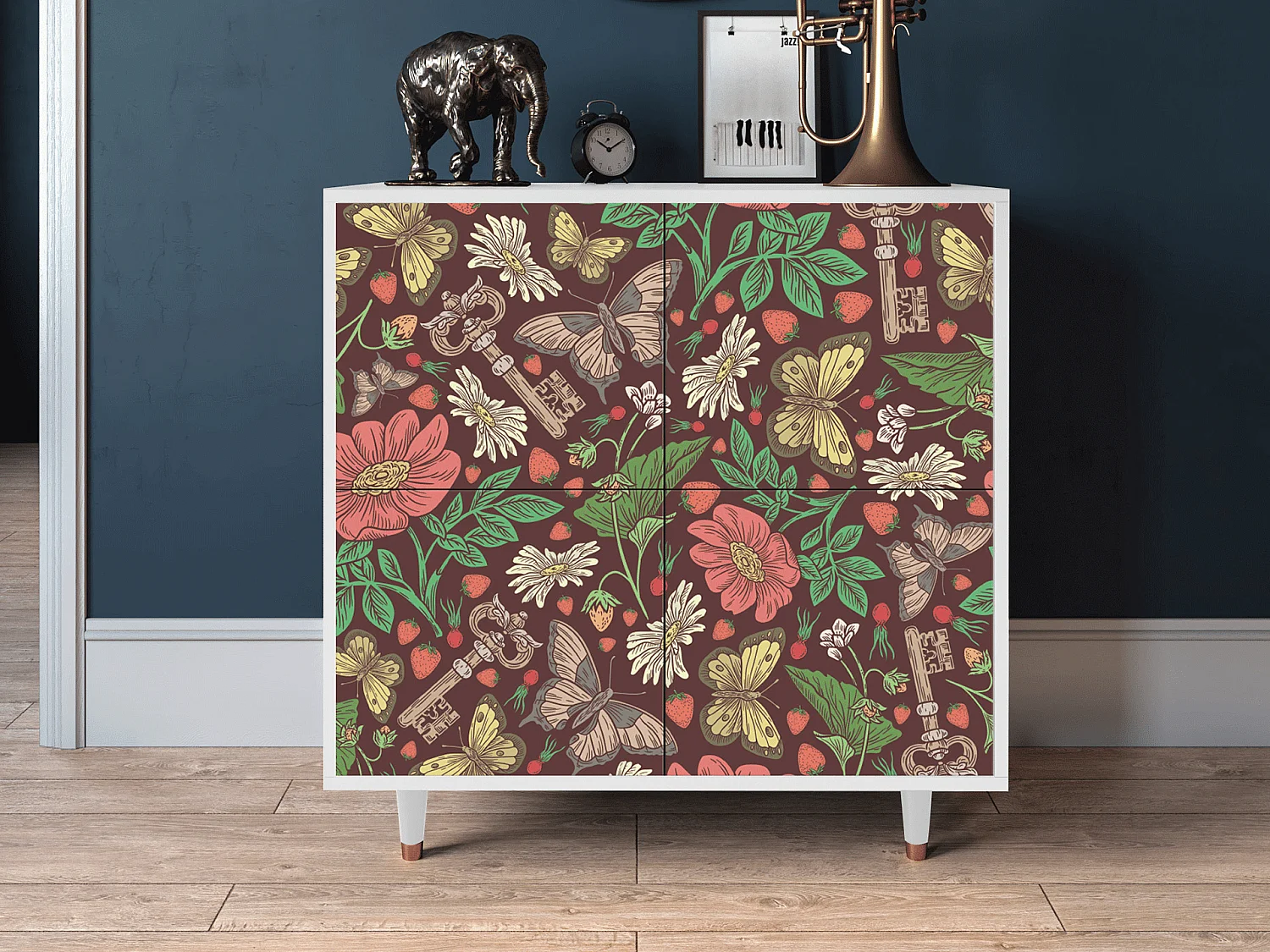 Buffet - 94x96x48 cm - BS3 - Alice in Wonderland, Blanc