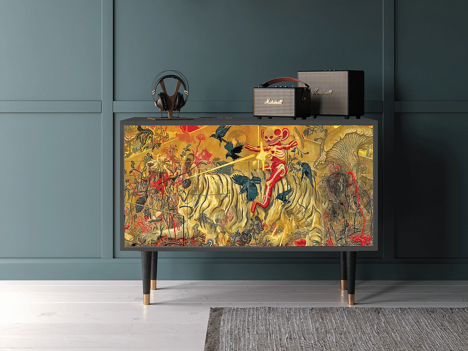 Kredens - 115x85x48 cm - BS4 - Blood by James Jean, Antracyt