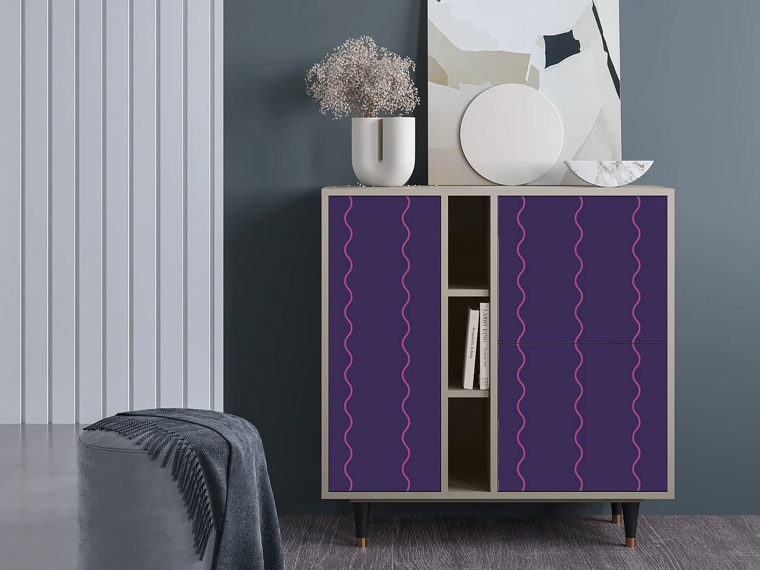 Kredens - 94х96х41 cm - BS5 - Grape Maccaroni, Piaskowy