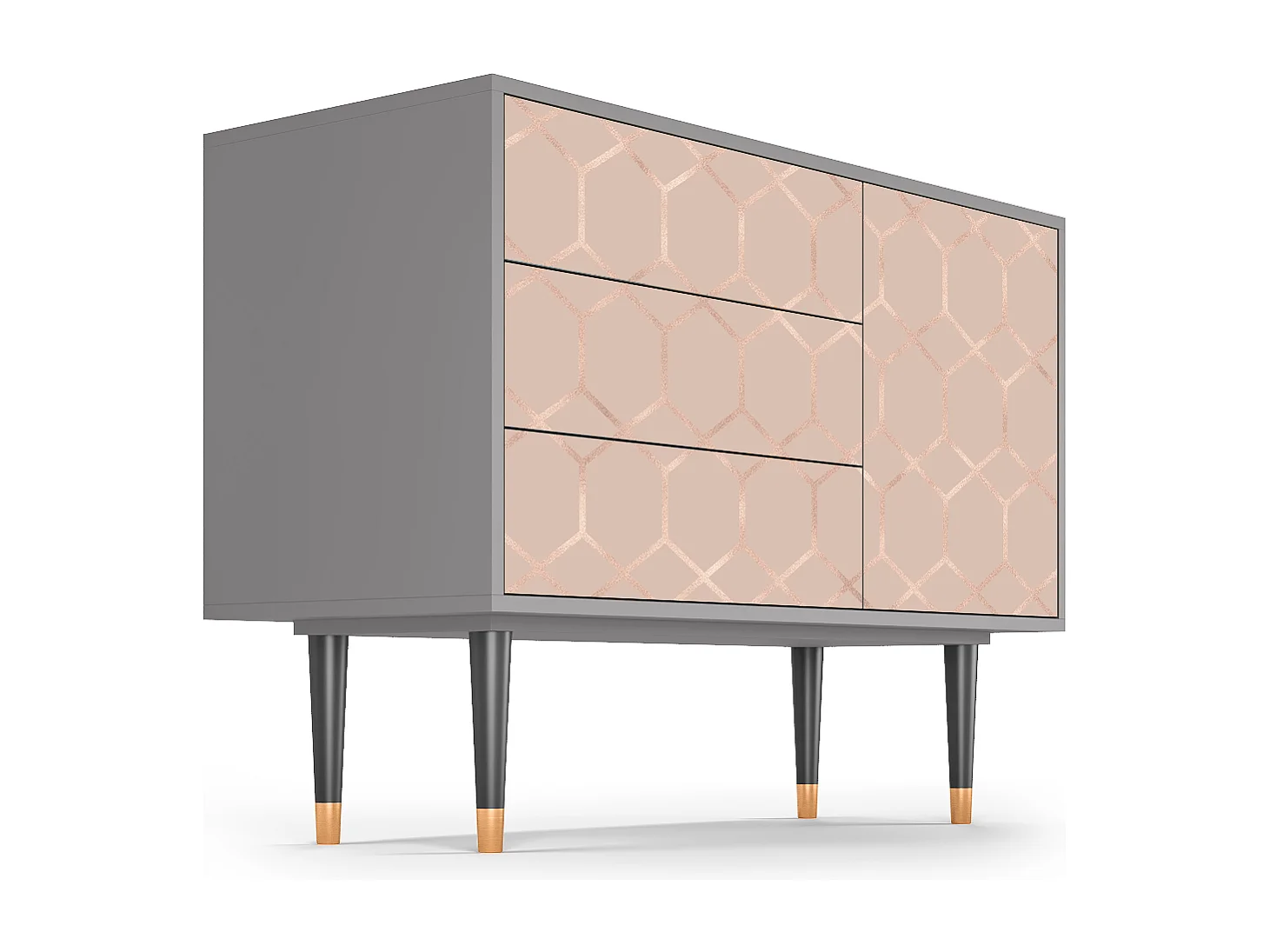 Dressoir - 115х84х41 cm - S3 - Rose Honeycomb, Grijs