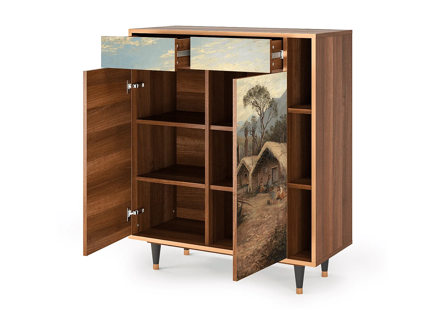 Buffet - 96х110х41 cm - BS6 - View Across the Plains , Noyer