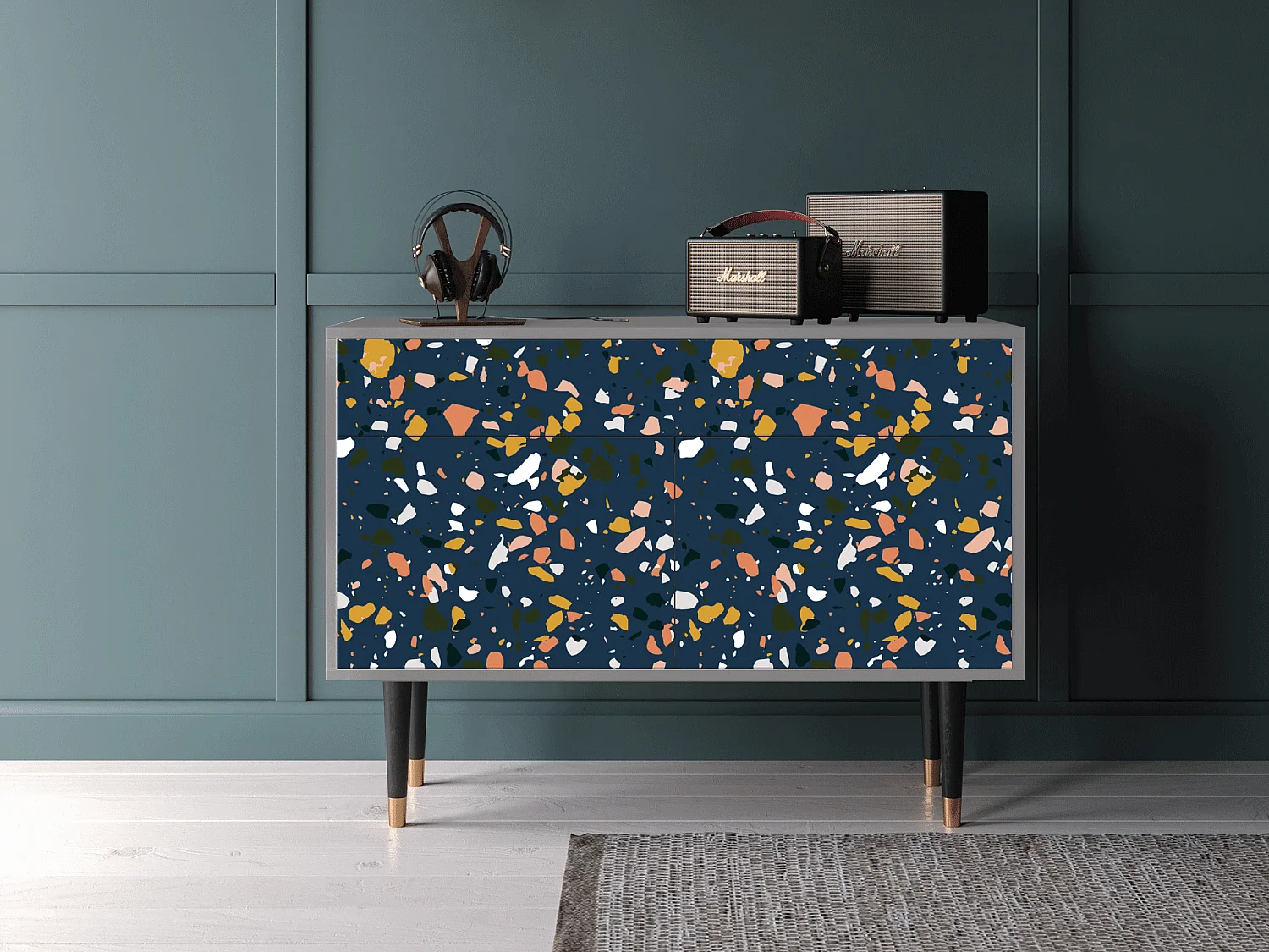 Credenza - 115x85x48 cm - BS4 - Night Sky Langhterns, Grigio