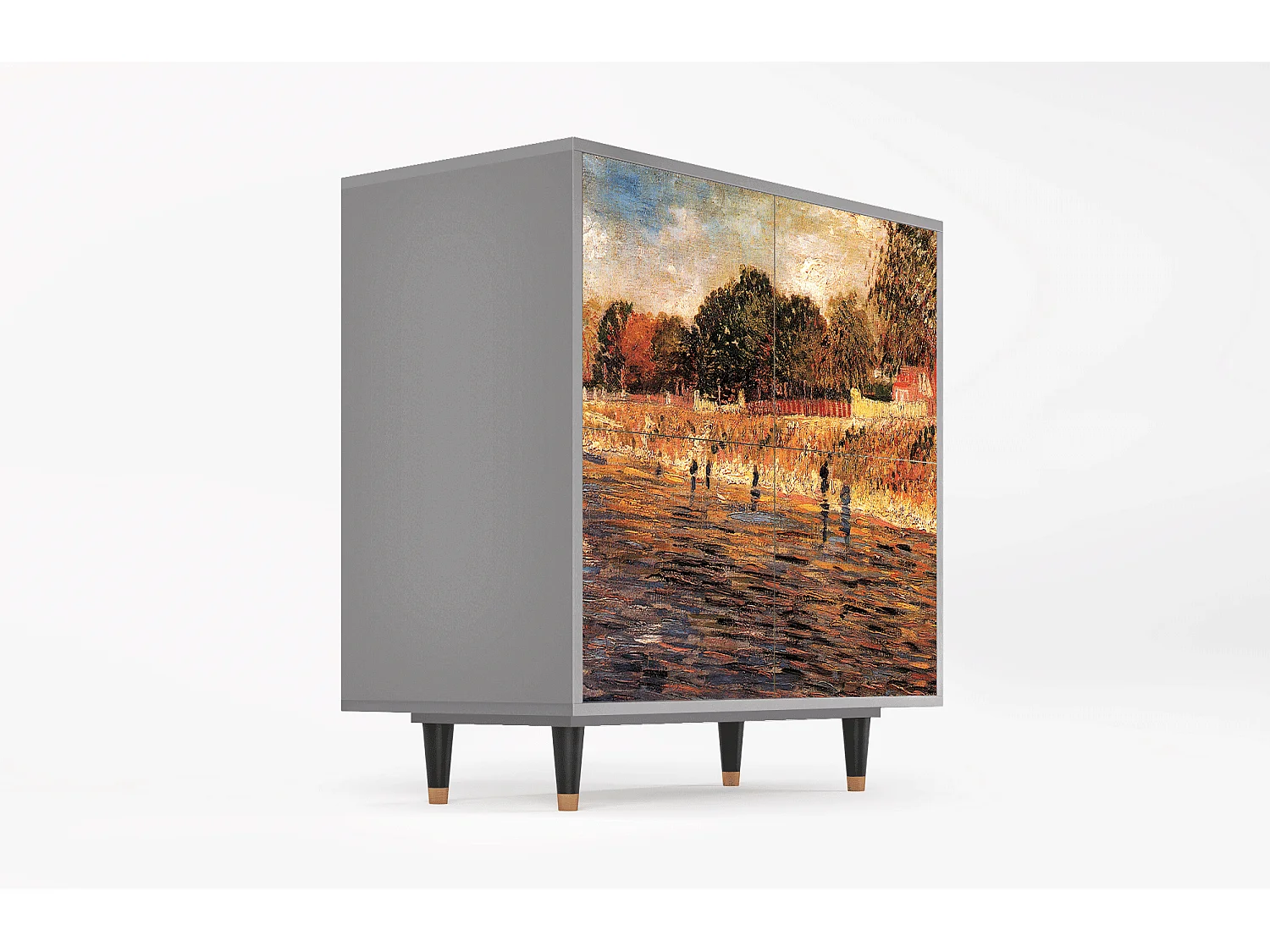 Kredens - 94x96x48 cm - BS3 - The Banks, Szary