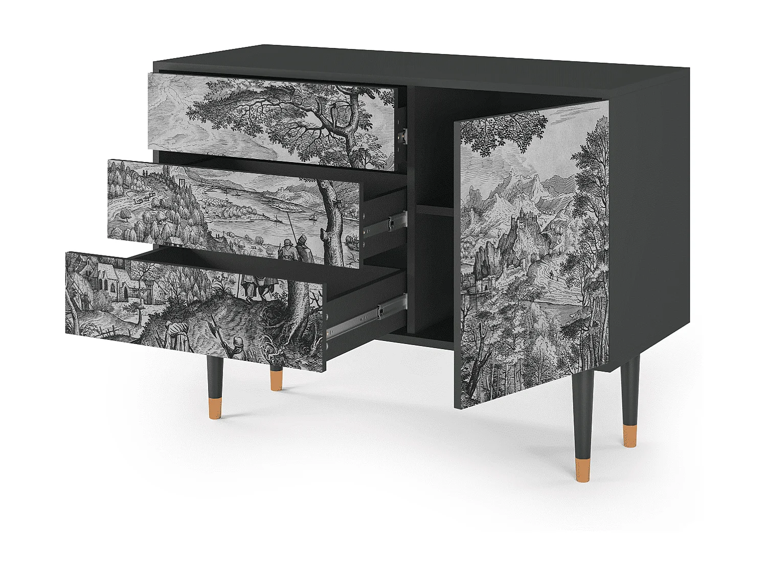 Aparador - 115х84х41 cm - S3 - Milites Requiescentes, Antracite