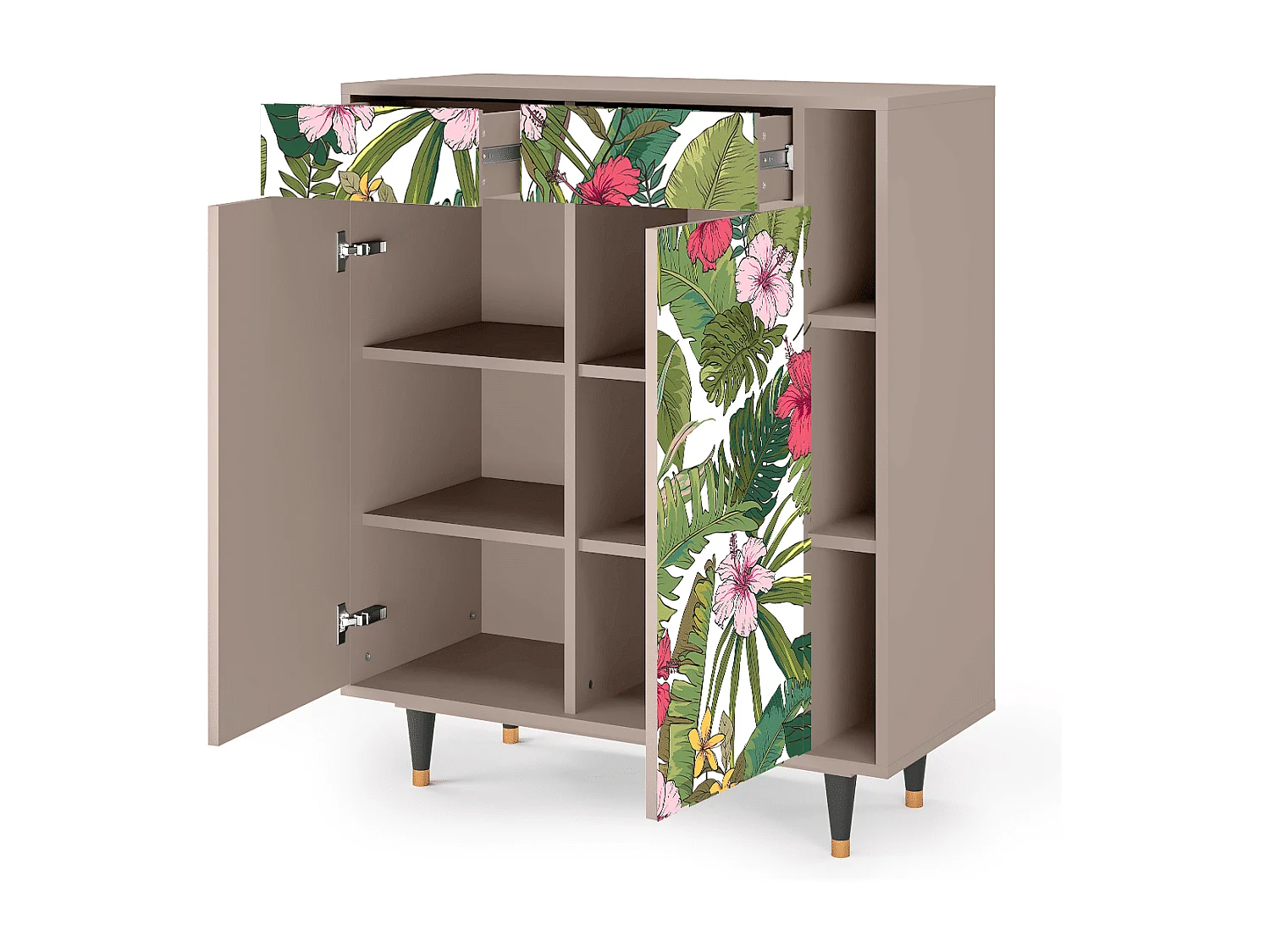 Kredens - 96х110х41 cm - BS6 - Verdant Tropics, Latte