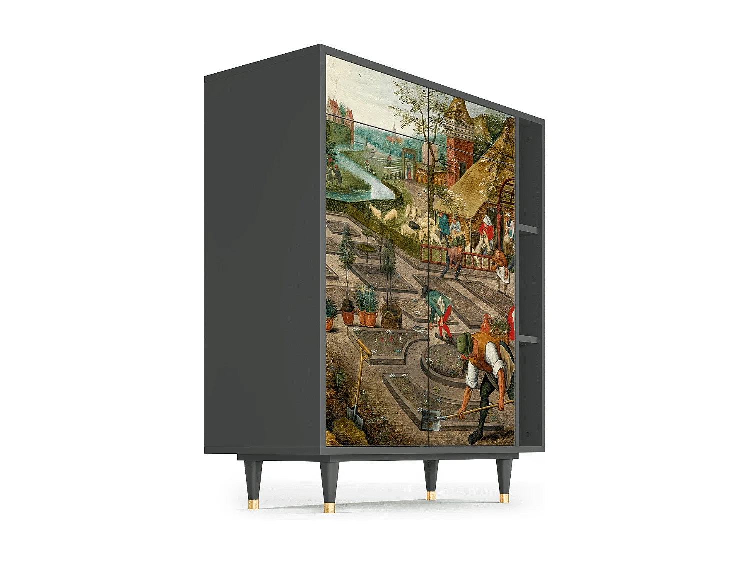 Kredens - 96х110х41 cm - BS6 - The Younger - Spring, Antracyt