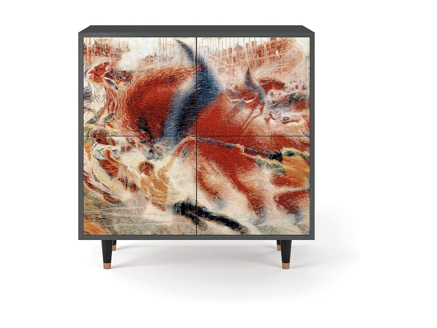 Kredens - 94x96x48 cm - BS3 - The City Rises, Antracyt