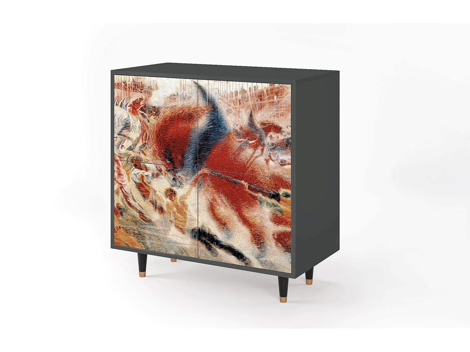 Kredens - 94x96x48 cm - BS3 - The City Rises, Antracyt