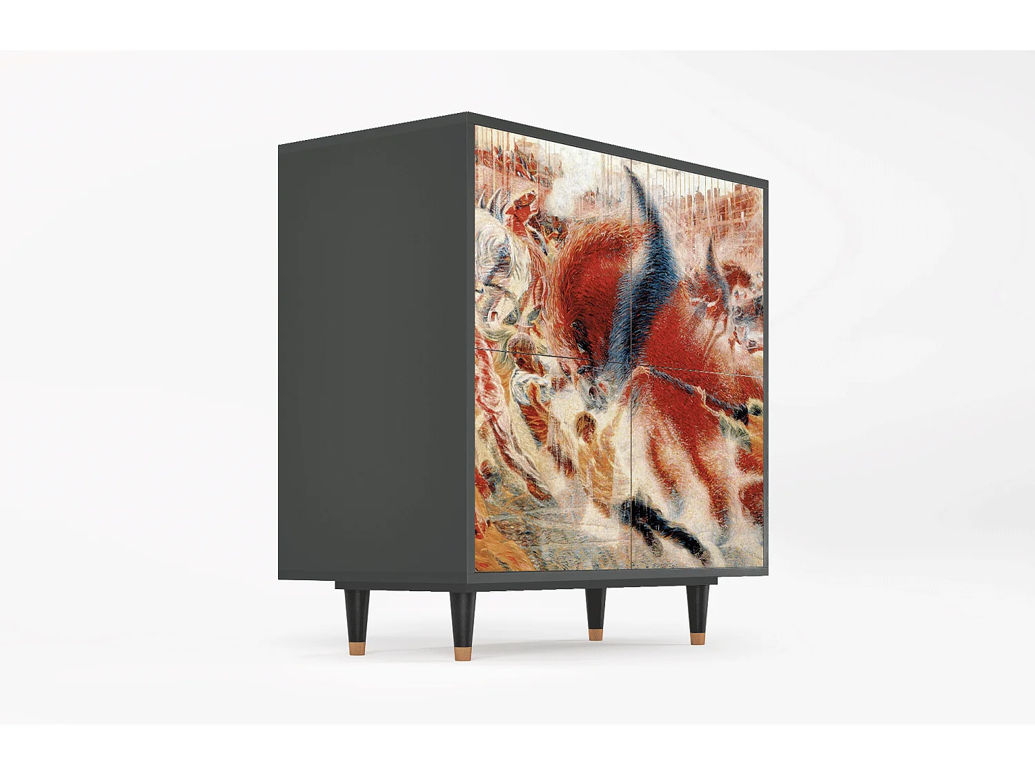 Kredens - 94x96x48 cm - BS3 - The City Rises, Antracyt