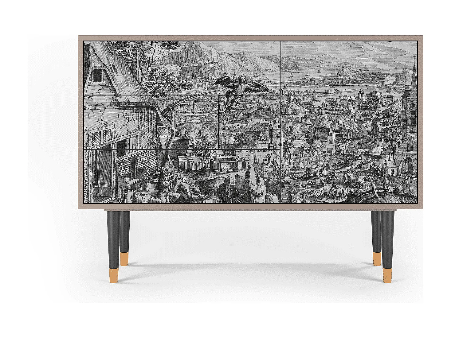 Kredens - 115х84х41 cm - S3 - Departure, Piaskowy