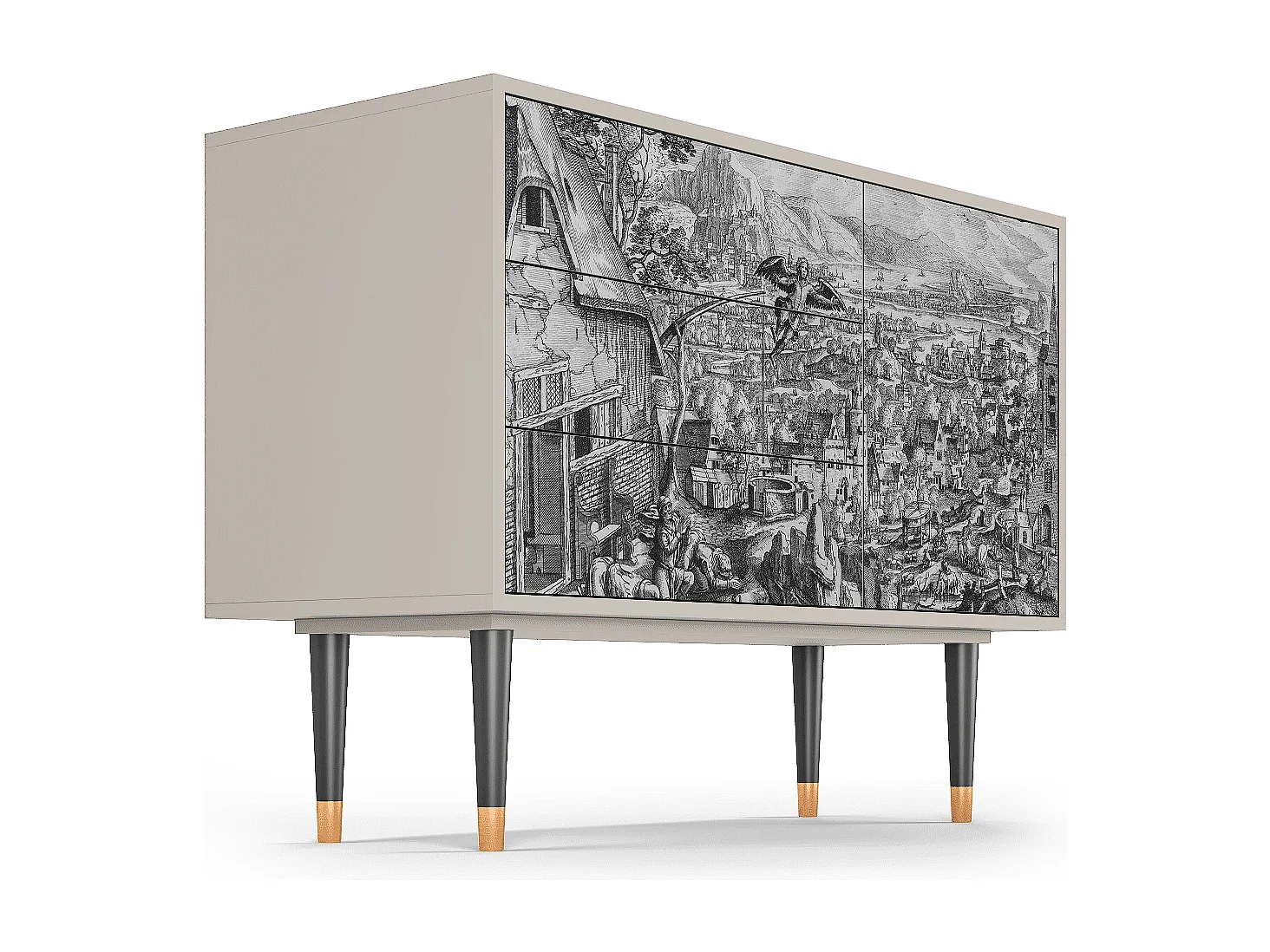 Kredens - 115х84х41 cm - S3 - Departure, Piaskowy