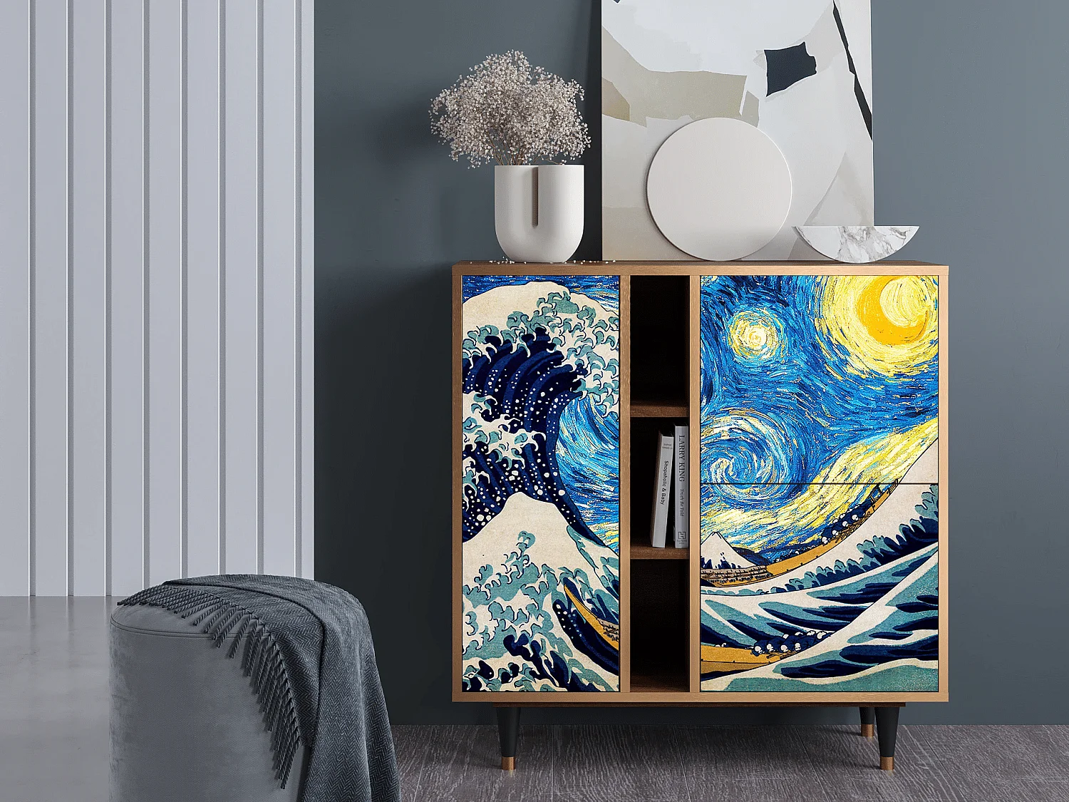 Credenza - 94х96х41 cm - BS5 - Great Wave, Noce