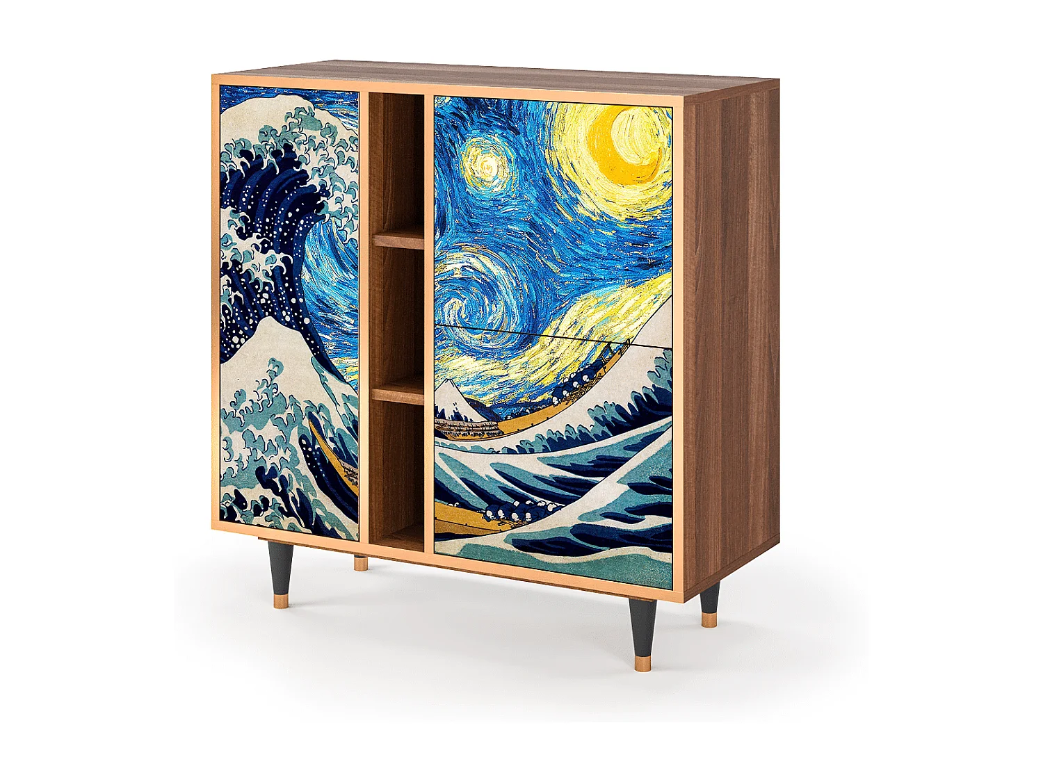 Credenza - 94х96х41 cm - BS5 - Great Wave, Noce