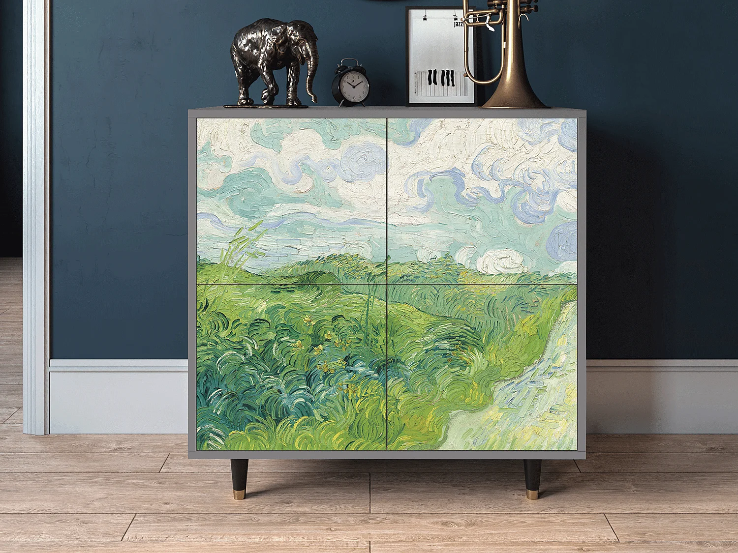 Dressoir - 94x96x48 cm - BS3 - Green Wheat Fields, Grijs