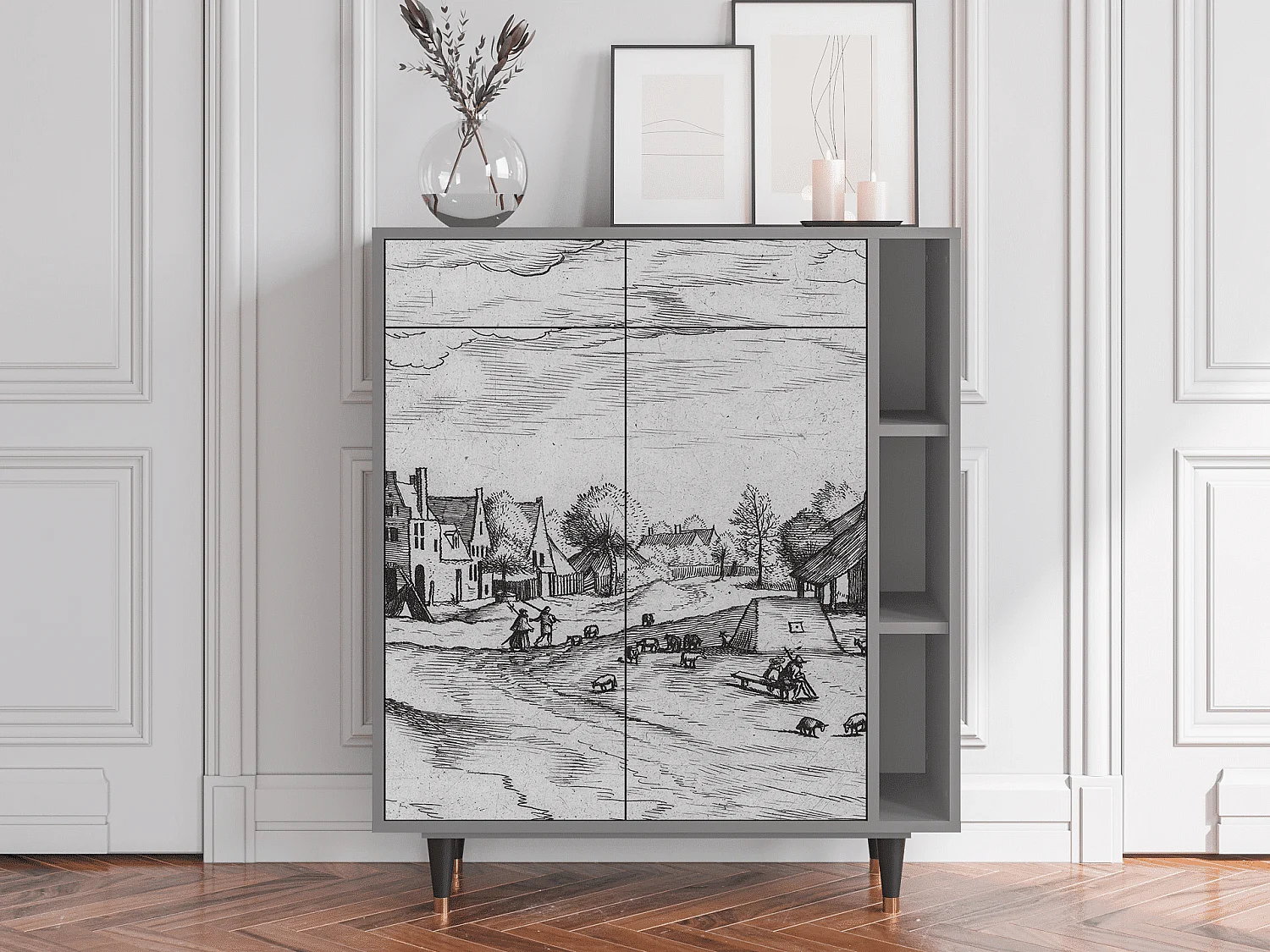 Buffet - 96х110х41 cm - BS6 - Country Village, Gris