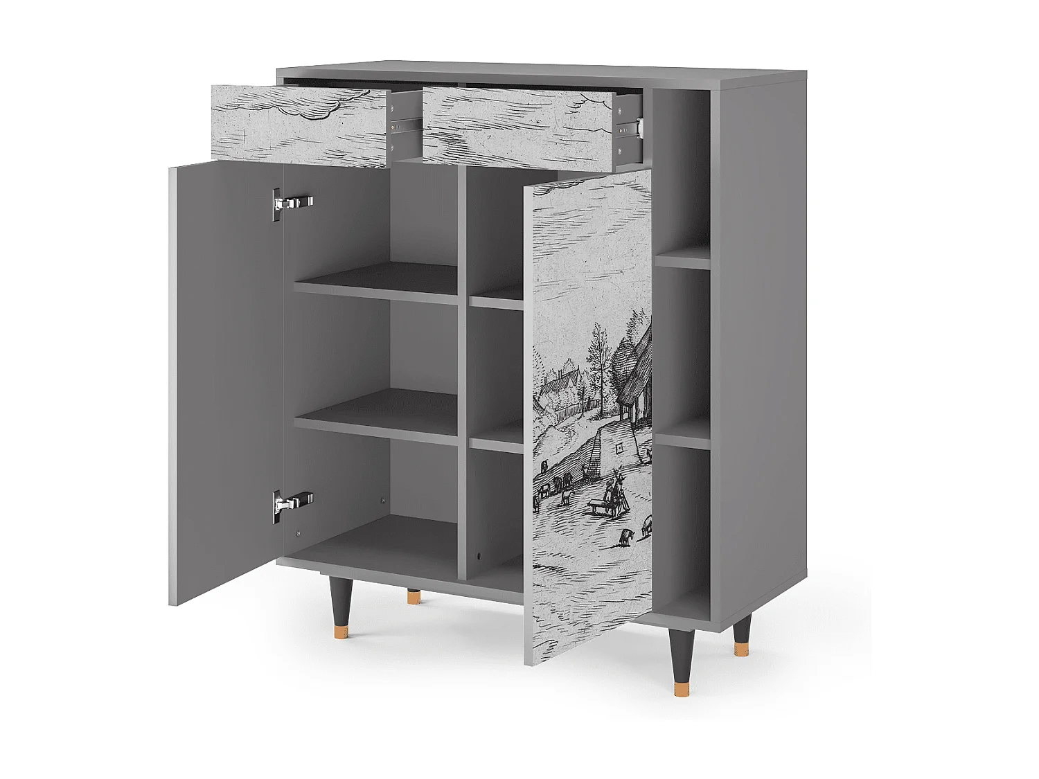 Buffet - 96х110х41 cm - BS6 - Country Village, Gris