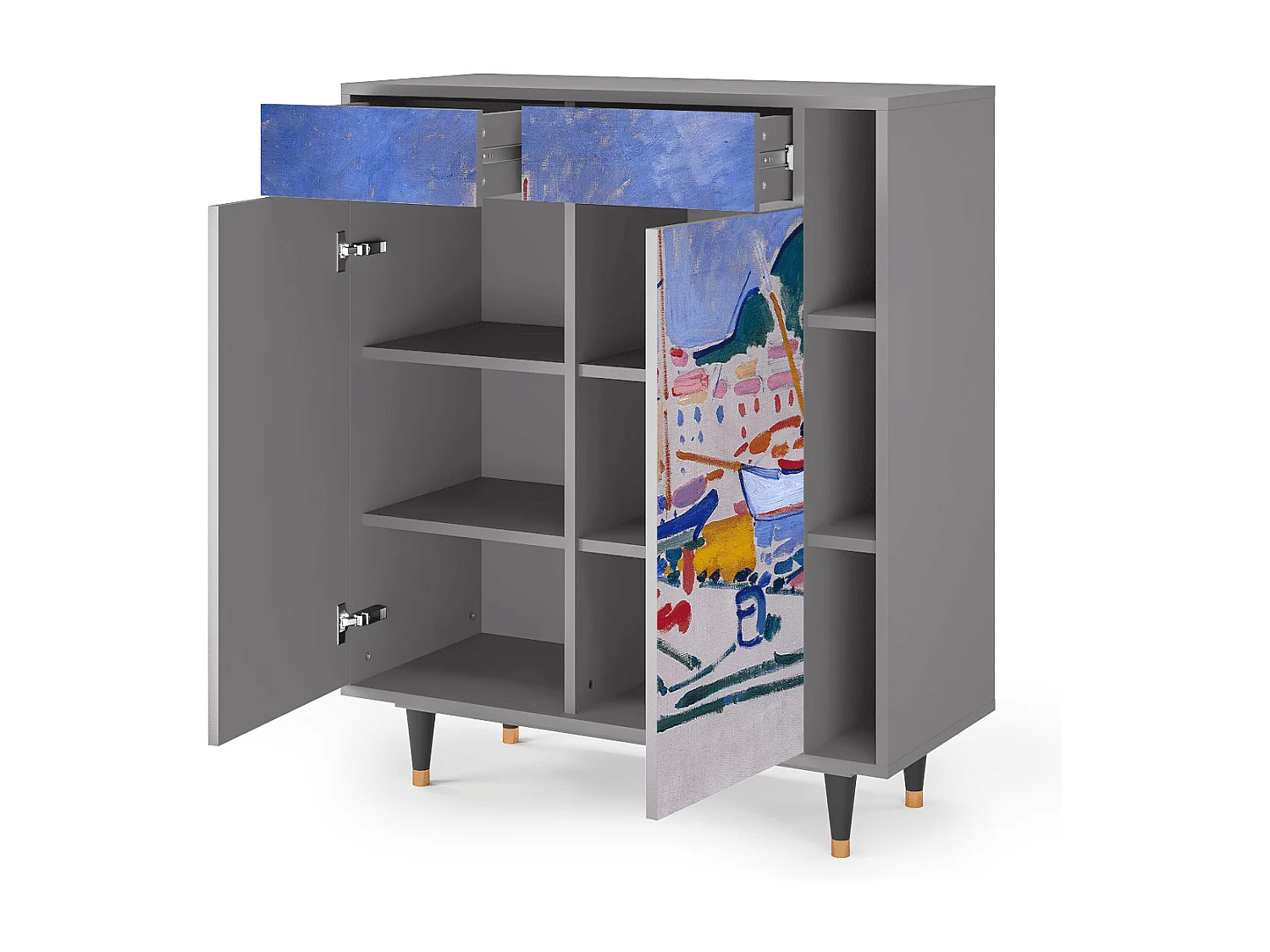 Buffet - 96х110х41 cm - BS6 - The Port of Collioure , Gris