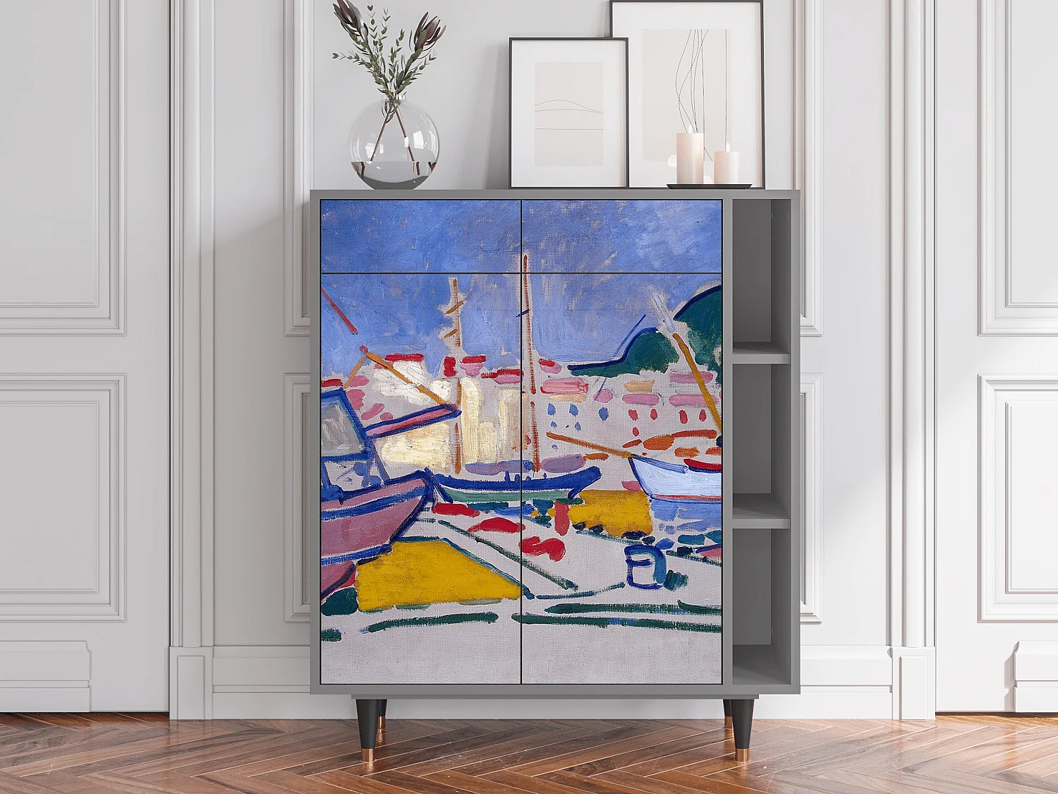 Dressoir - 96х110х41 cm - BS6 - The Port of Collioure , Grijs