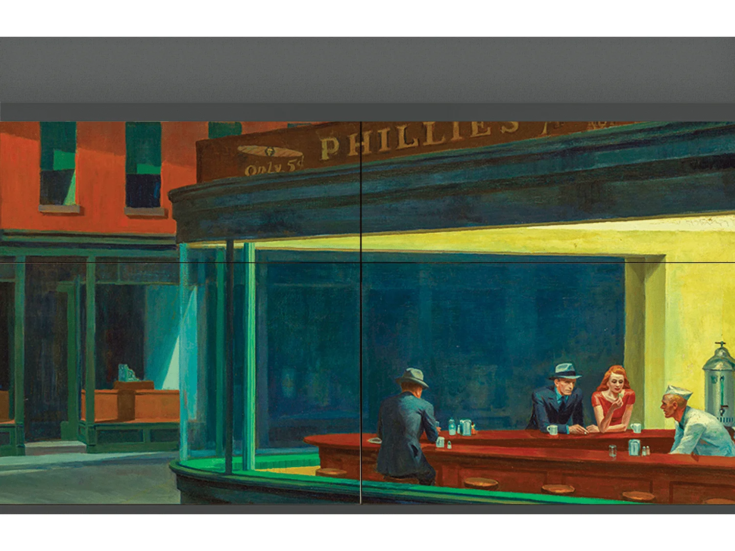 Kredens - 115x85x48 cm - BS4 - Nighthawks by Hopper, Antracyt