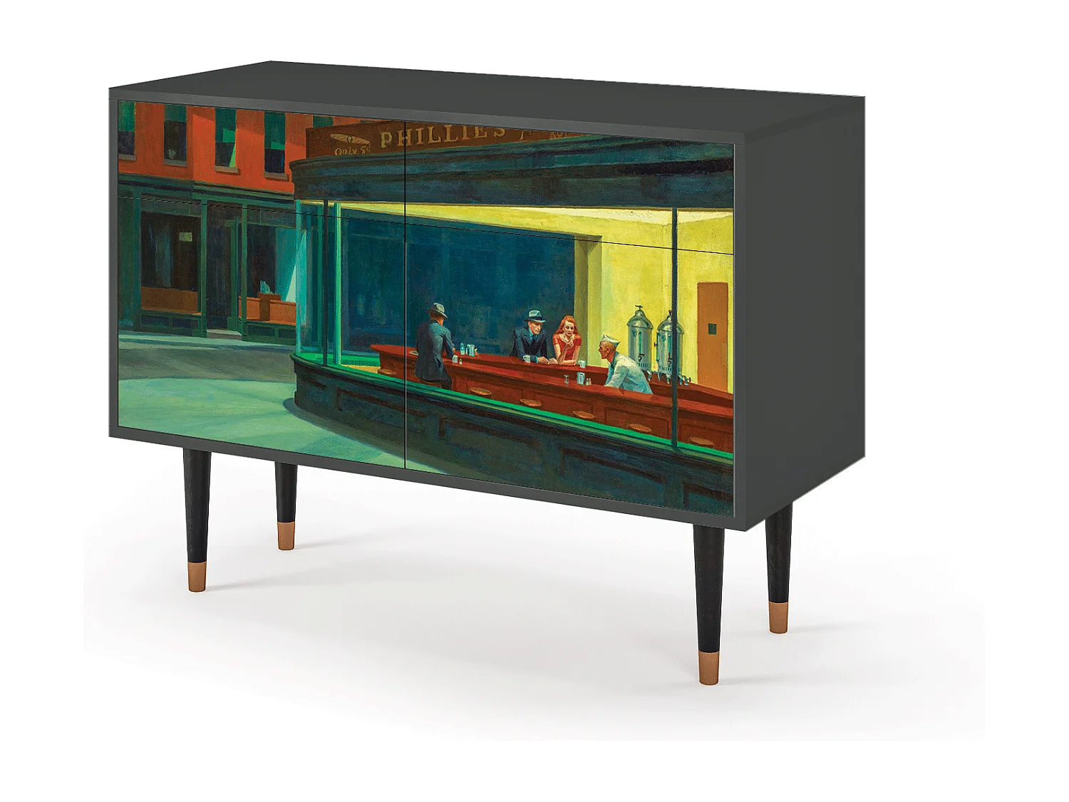 Buffet - 115x85x48 cm - BS4 - Nighthawks by Hopper, Anthracite