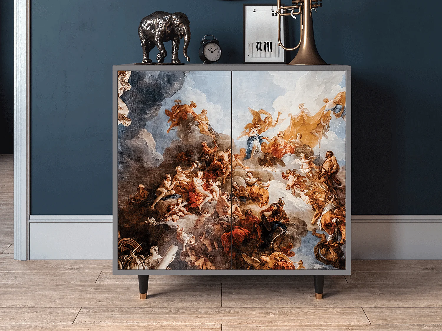 Kredens - 94x96x48 cm - BS3 - Versailles, Szary