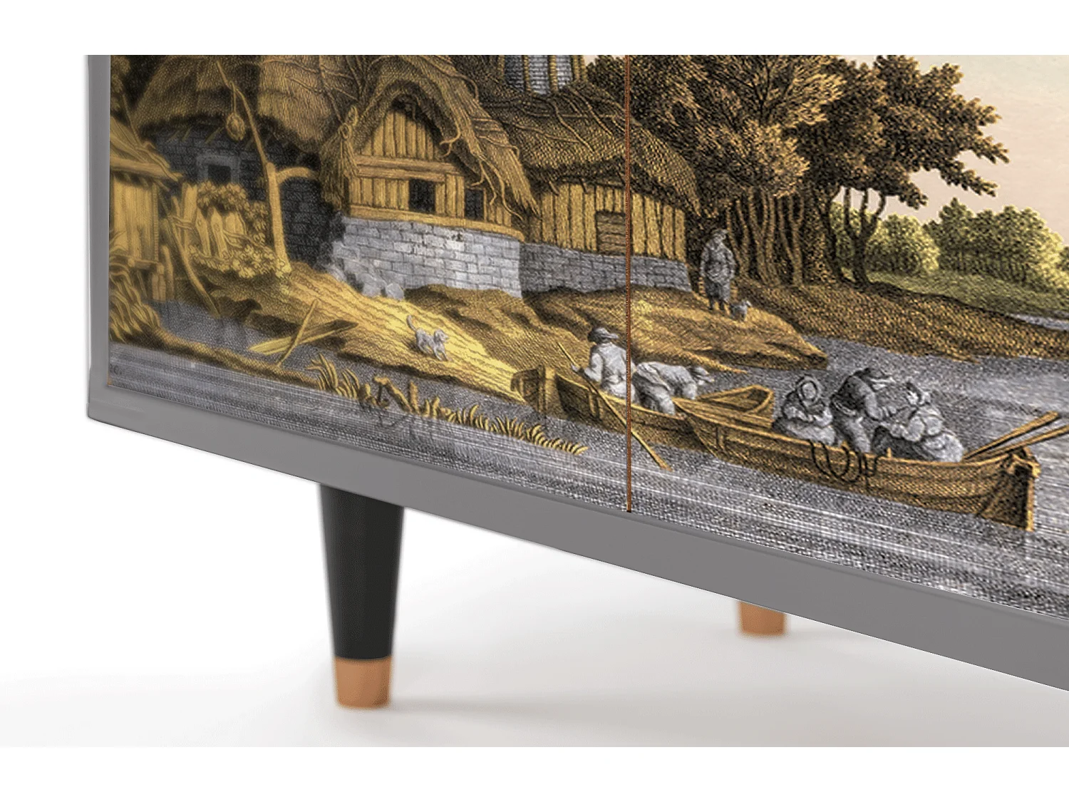 Credenza - 94x96x48 cm - BS3 - Mill along a River, Grigio