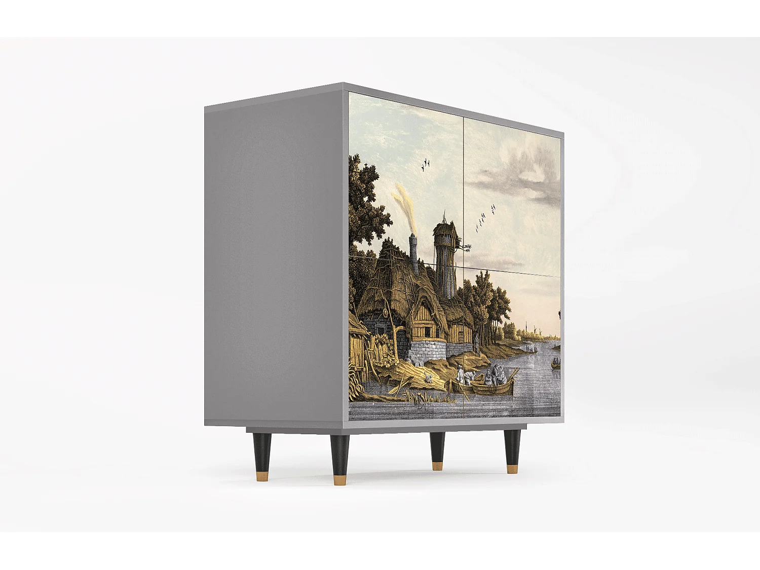 Buffet - 94x96x48 cm - BS3 - Mill along a River, Gris