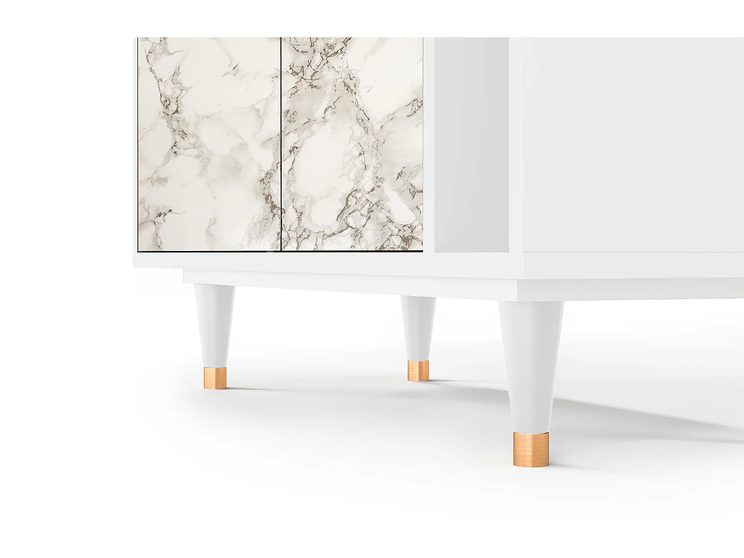 Kredens - 96х110х41 cm - BS6 - Milk Marble, Biały