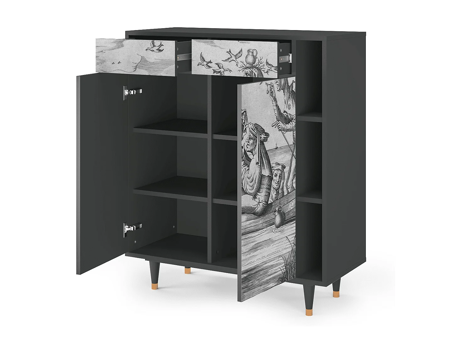 Sideboard - 96х110х41 cm - BS6 - Blau Schuyte, Anthrazit