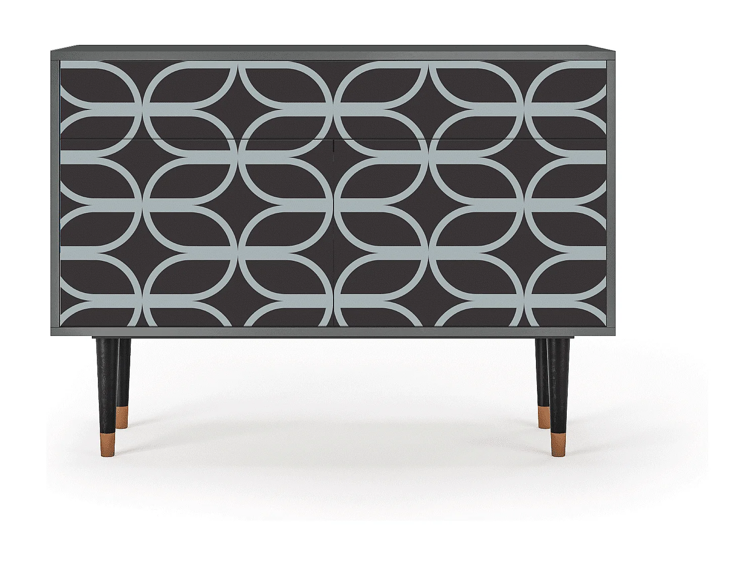 Kredens - 115x85x48 cm - BS4 - Braided Blue, Antracyt