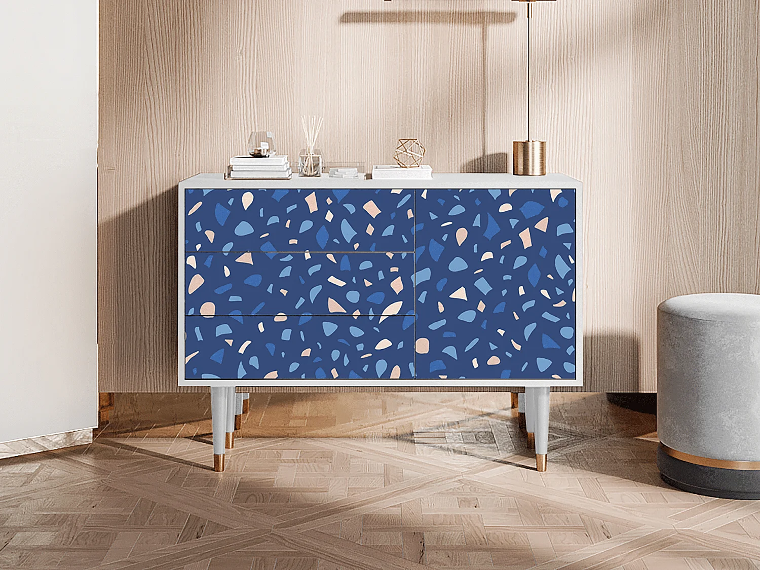 Kredens - 115х84х41 cm - S3 - Soap Whirpool, Biały