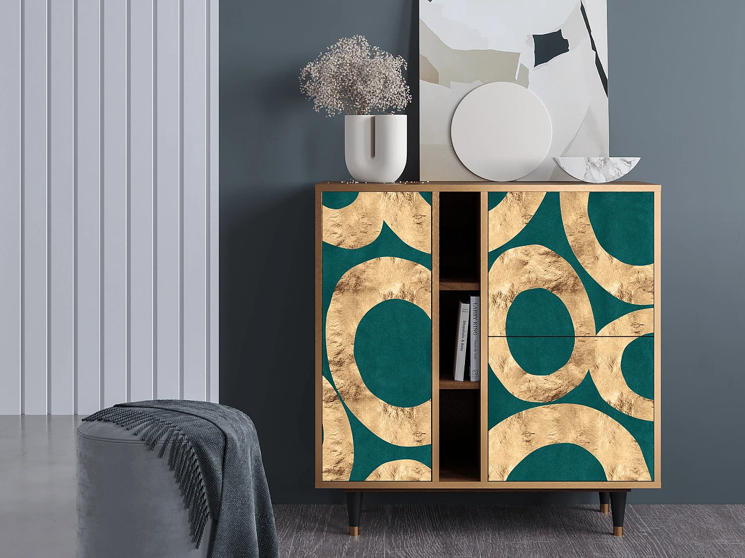Credenza - 94х96х41 cm - BS5 - Zircon Sphere, Noce