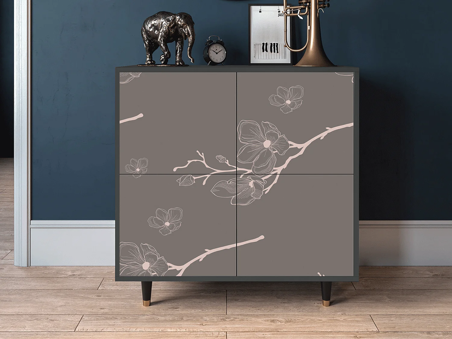 Sideboard - 94x96x48 cm - BS3 - Cherry Blossom, Anthrazit