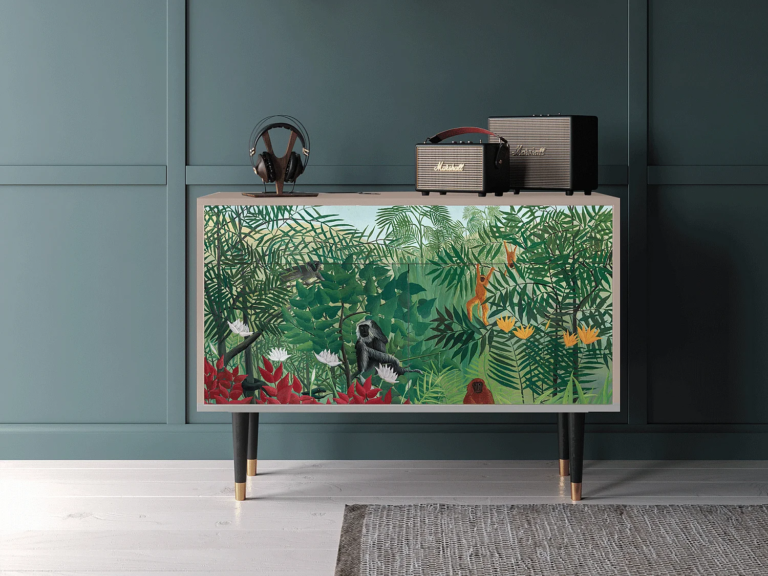 Credenza - 115x85x48 cm - BS4 - Jungles in Paris, Latte
