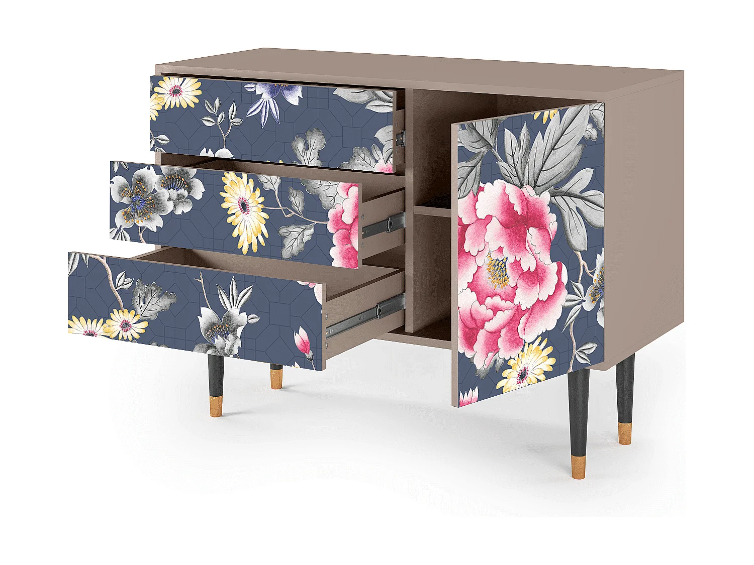 Buffet - 115х84х41 cm - S3 - Dark Flower Bed, Latte