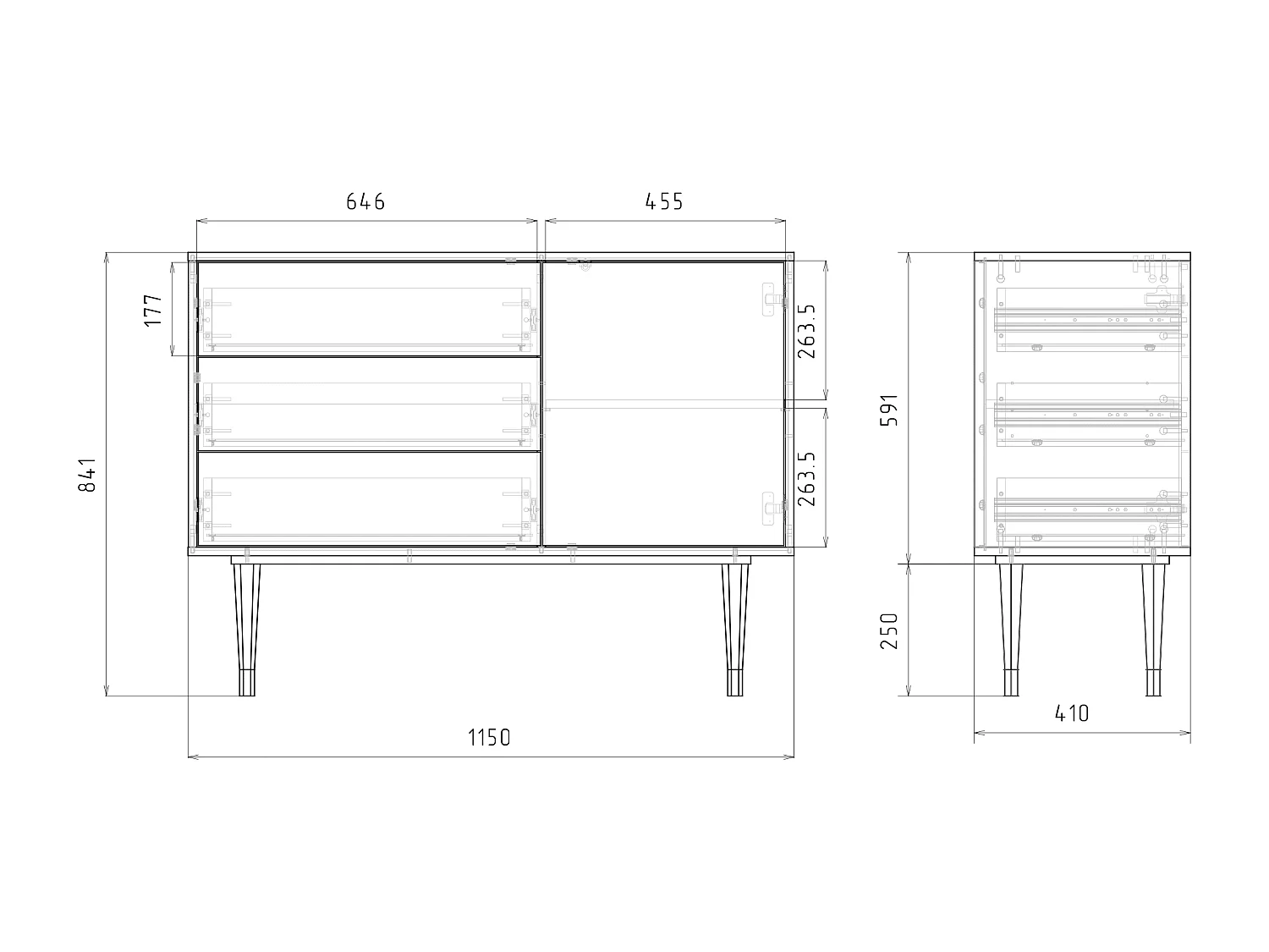 Buffet - 115х84х41 cm - S3 - Dark Flower Bed, Latte