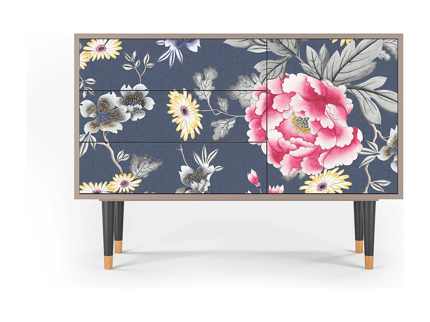 Kredens - 115х84х41 cm - S3 - Dark Flower Bed, Latte