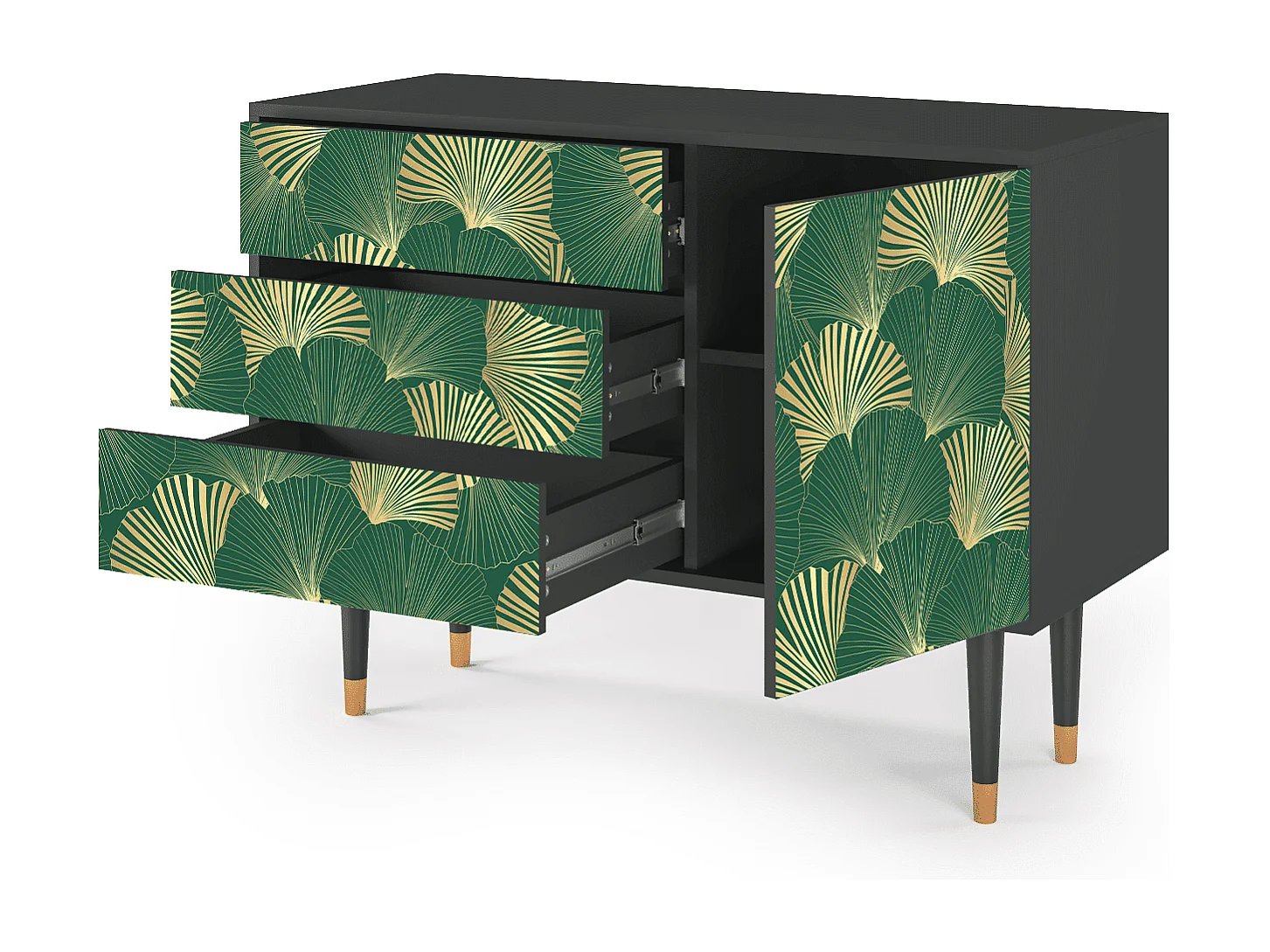 Sideboard - 115х84х41 cm - S3 - Gold Ginkgo, Anthrazit