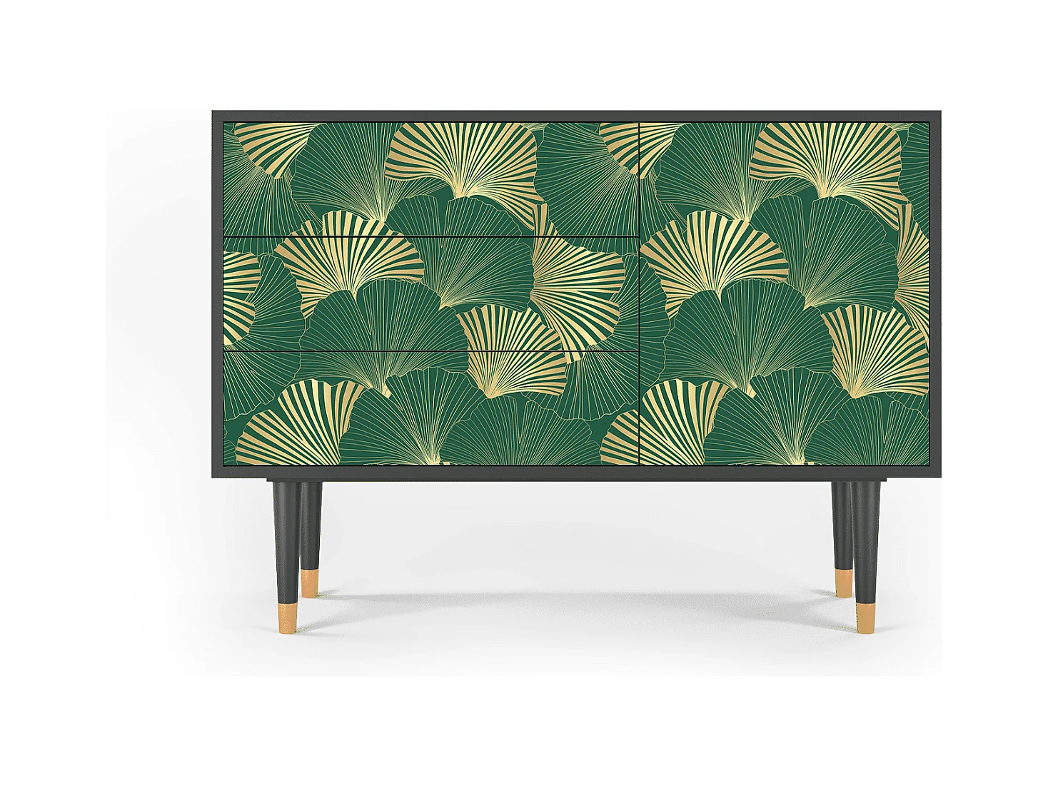 Kredens - 115х84х41 cm - S3 - Gold Ginkgo, Antracyt