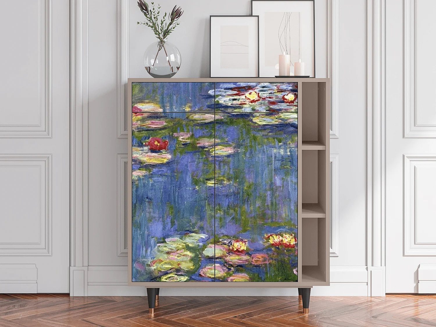 Aparador - 96х110х41 cm - BS6 - The water lily pond  , Latte