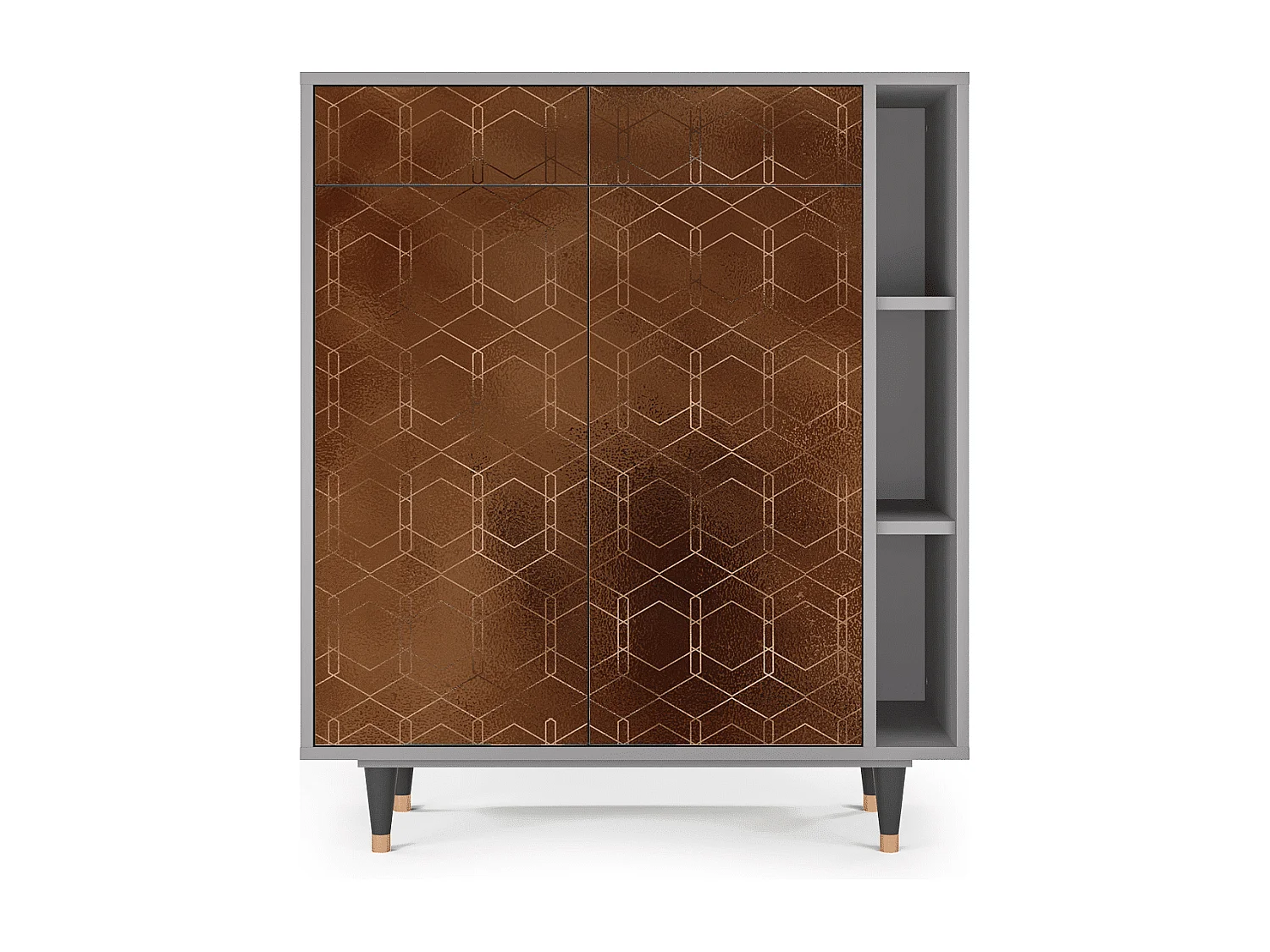 Kredens - 96х110х41 cm - BS6 - Chocolate Bar, Szary