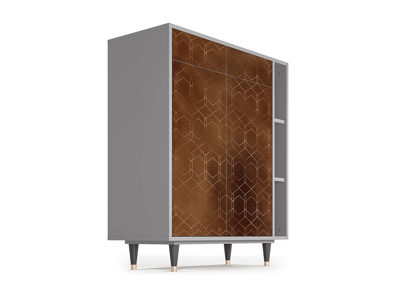 Kredens - 96х110х41 cm - BS6 - Chocolate Bar, Szary