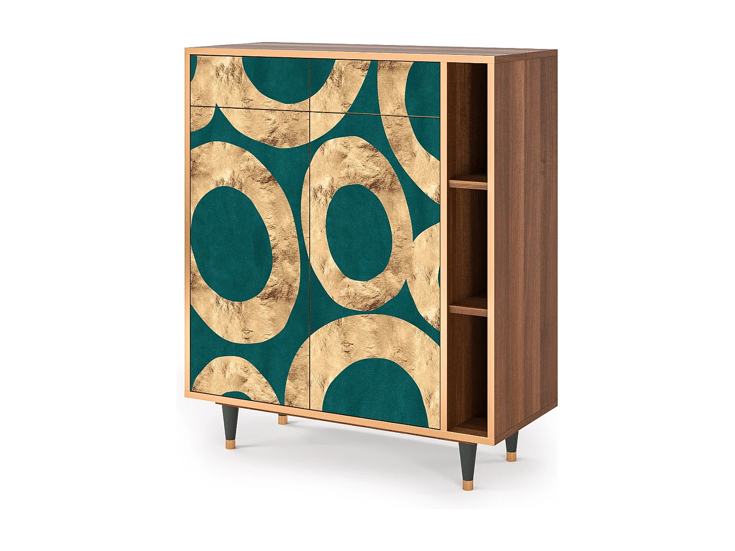 Dressoir - 96х110х41 cm - BS6 - Zircon Sphere, Walnoot