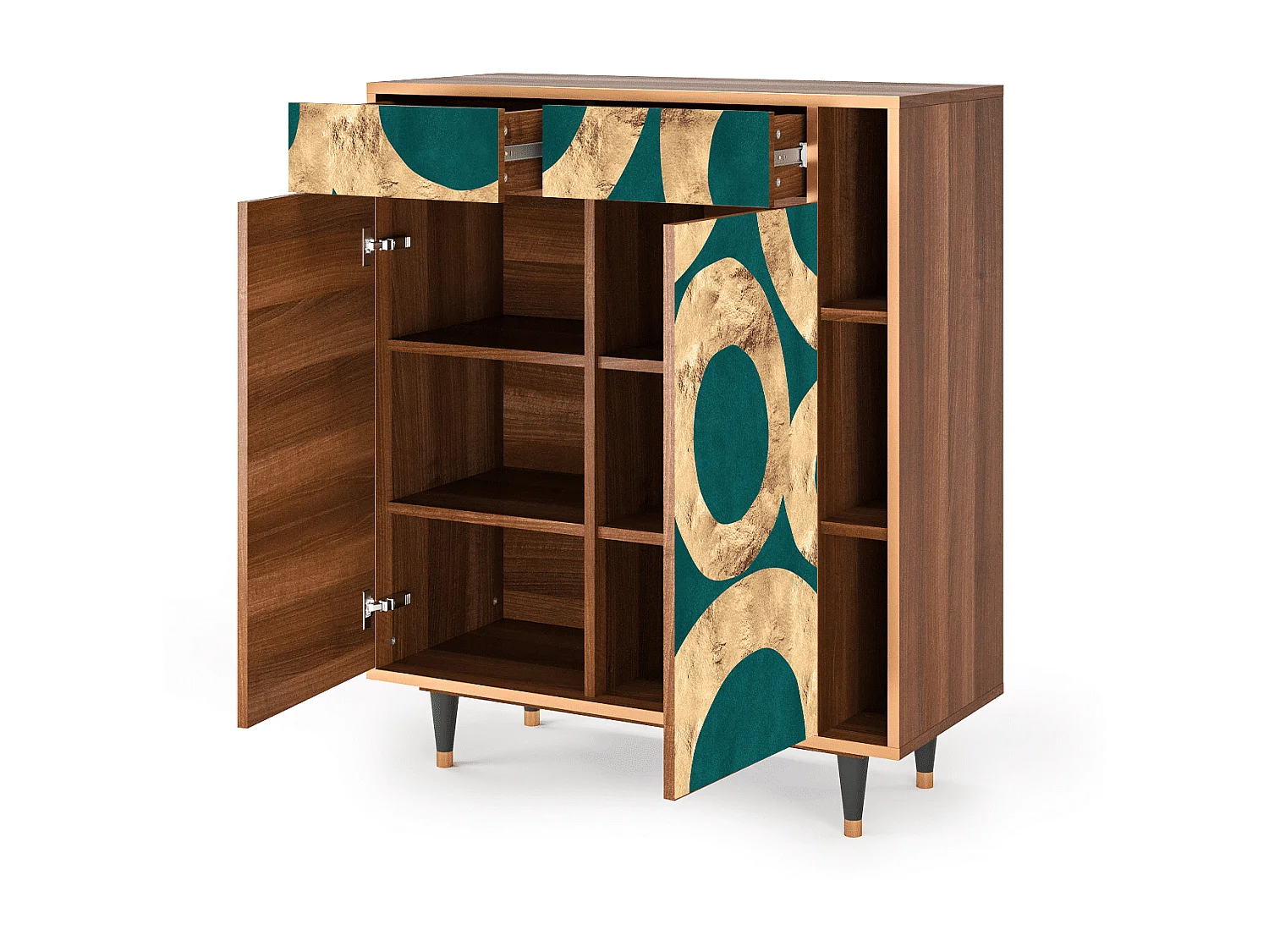 Dressoir - 96х110х41 cm - BS6 - Zircon Sphere, Walnoot