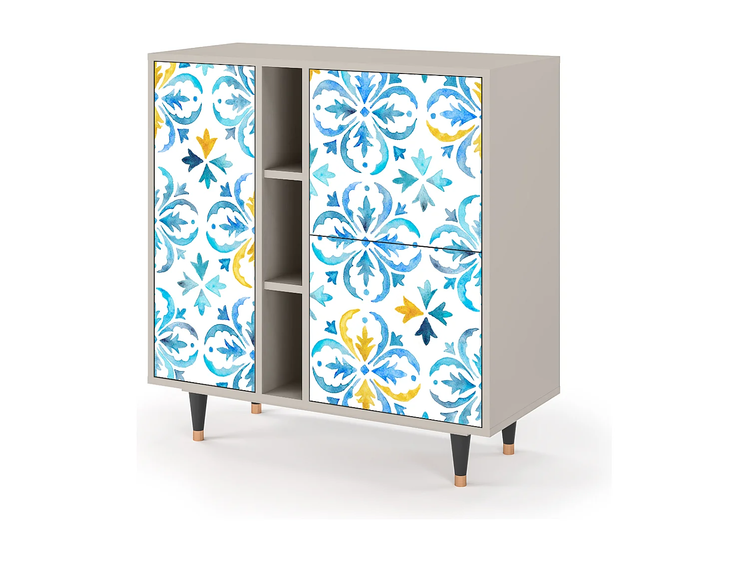 Kredens - 94х96х41 cm - BS5 - Lisbon Flover, Piaskowy