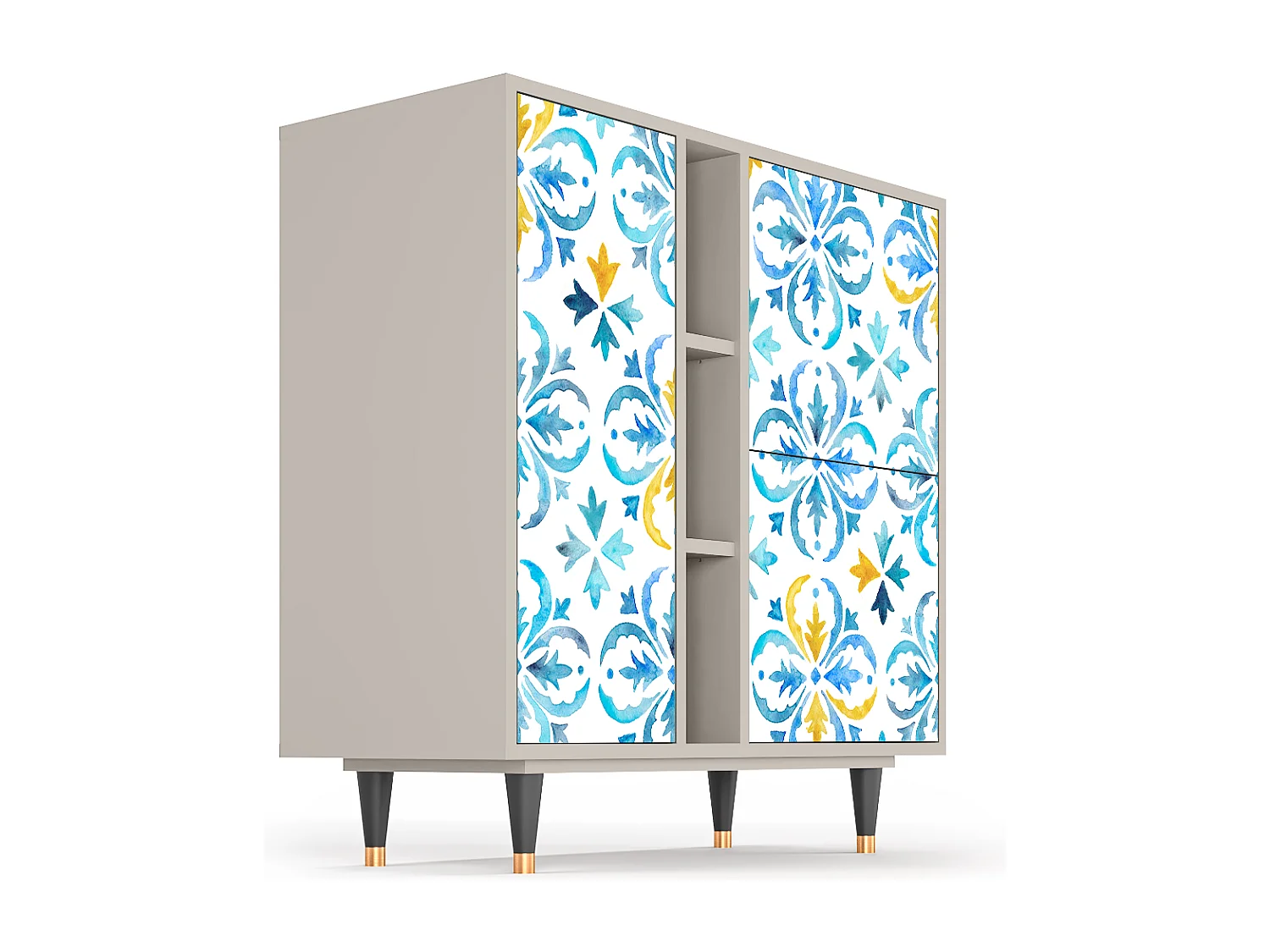 Kredens - 94х96х41 cm - BS5 - Lisbon Flover, Piaskowy