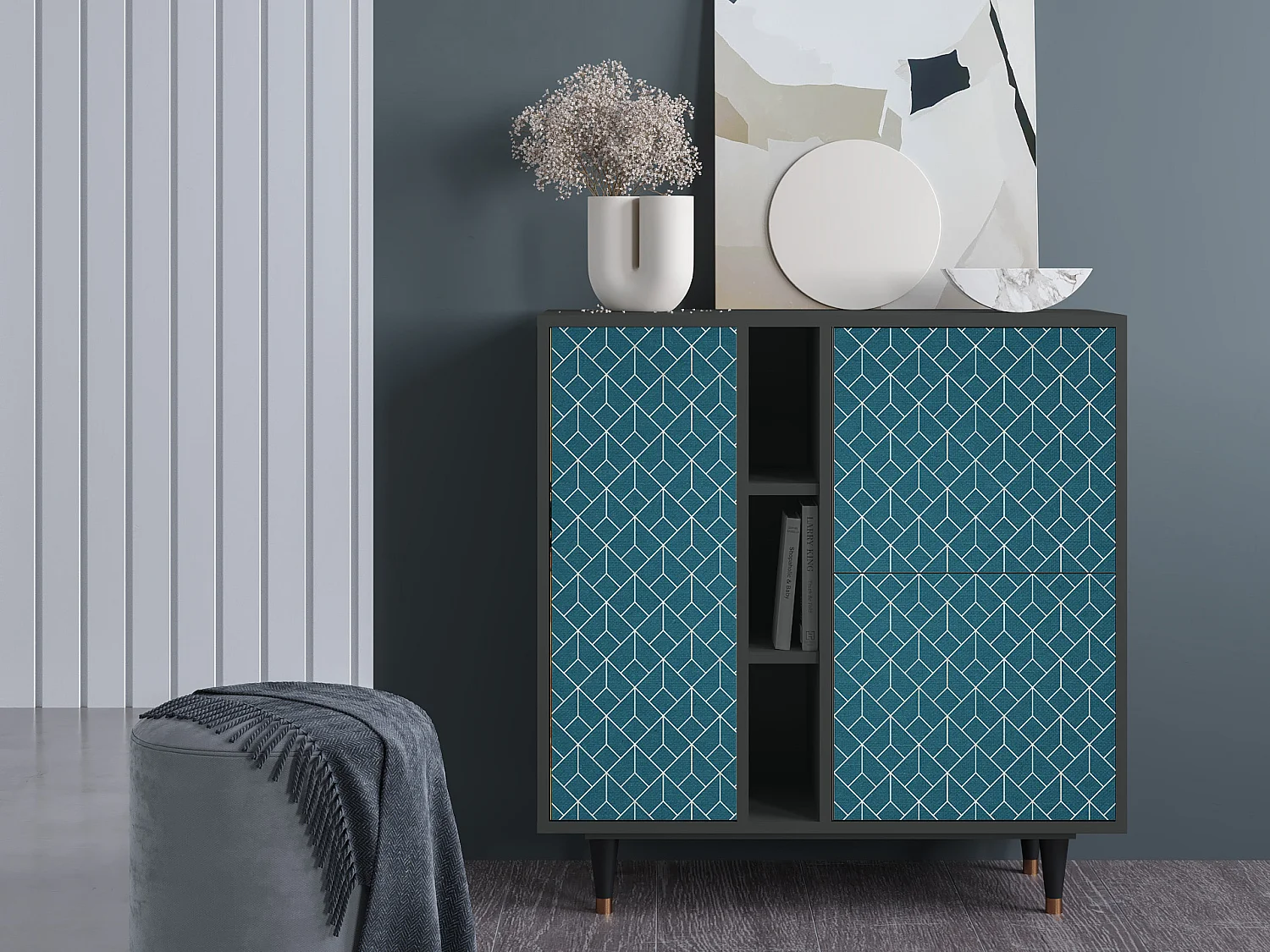 Buffet - 94х96х41 cm - BS5 - Turquoise Geometry, Anthracite