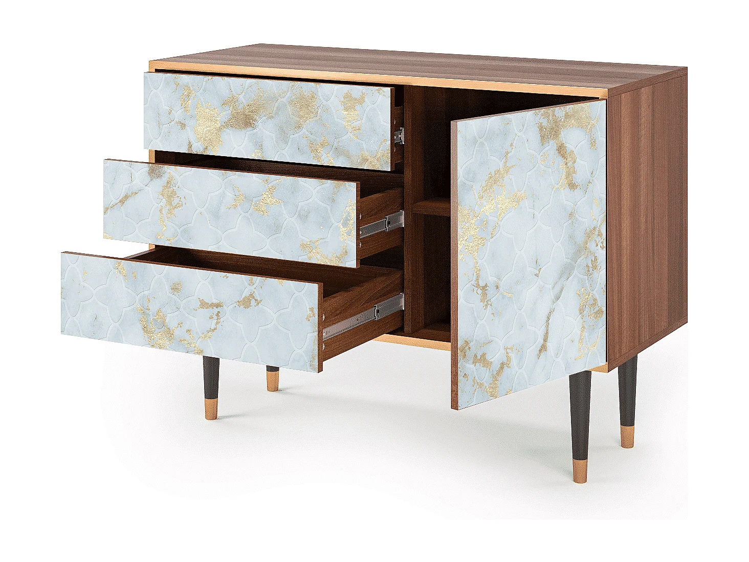 Buffet - 115х84х41 cm - S3 - Golden Waves, Noyer