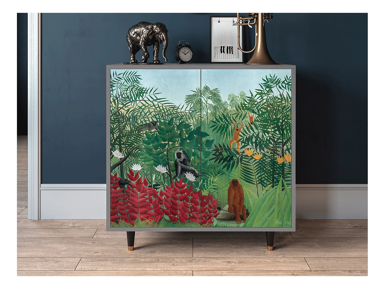 Kredens - 94x96x48 cm - BS3 - Jungles in Paris, Szary